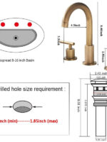 Antique Brass Widespread Bathroom Faucet with Drain Assembly